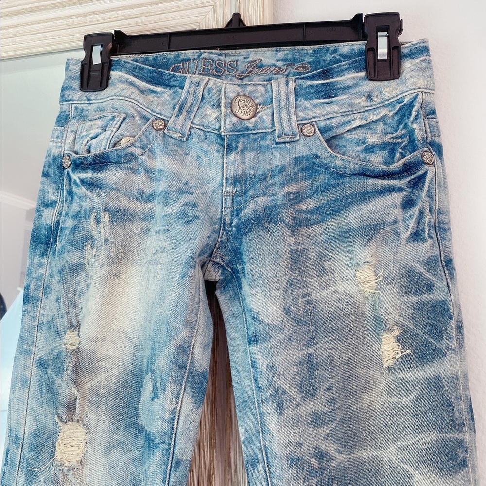 Guess Blue Washed and Distress Jeans - Picture 2 of 9